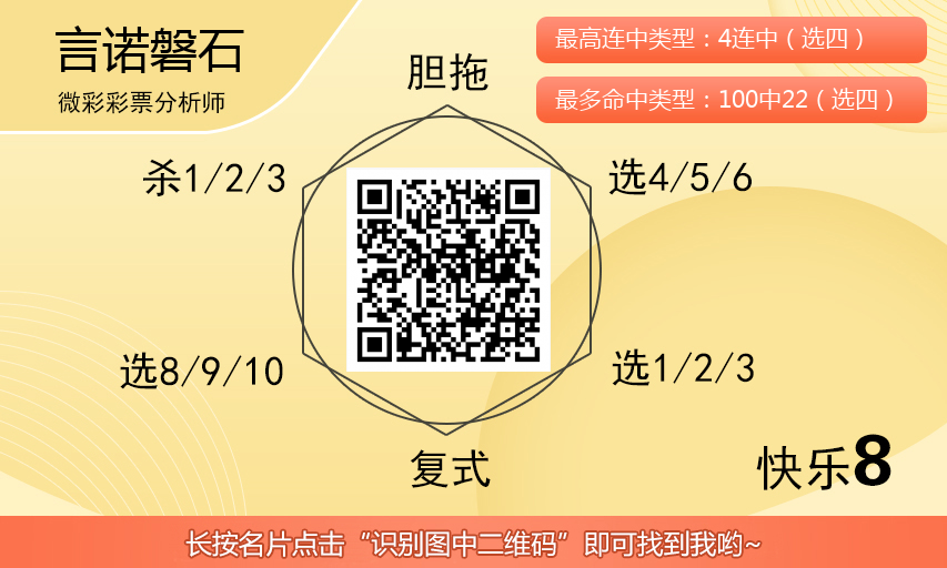 [愉快8] 25307期：言诺磐石愉快8龙凤双胆
